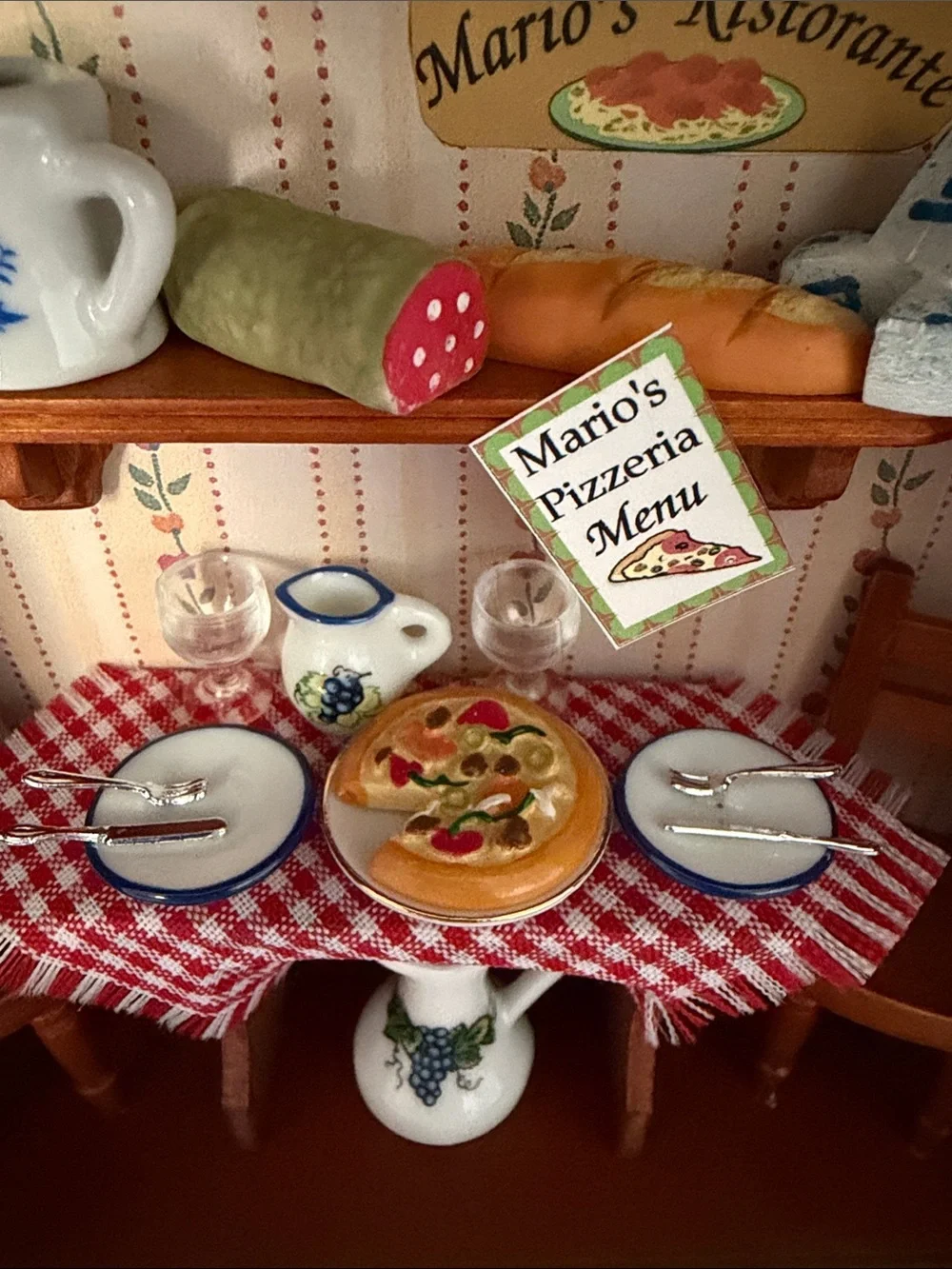 Vintage Miniature Italian Restaurant Shadow Box – Handcrafted Wall Art